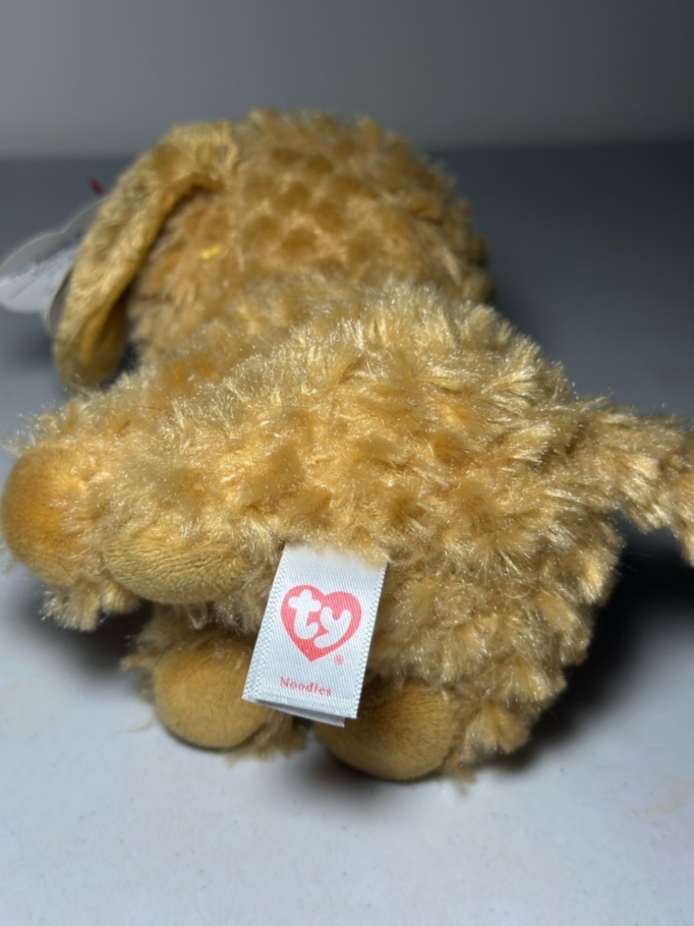 Ty Beanie Boos “Noodles” Goldendoodle Plush – Glitter Eyes Dog (7”) - Picture 10 of 12